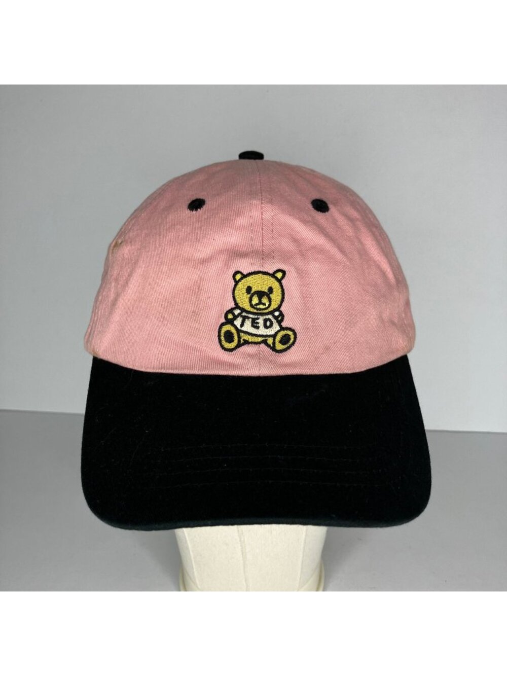 Teddy Fresh Hat Men's Adjustable Strapback Pink Black Embroidered Bear Logo